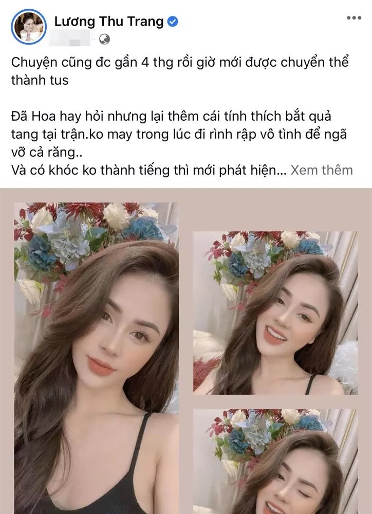 Lương Thu Trang tiết lộ về việc gặp bất trắc trên phim trường. Ảnh: FBNV Lương Thu Trang tiết lộ về việc gặp bất trắc trên phim trường. Ảnh: FBNV
