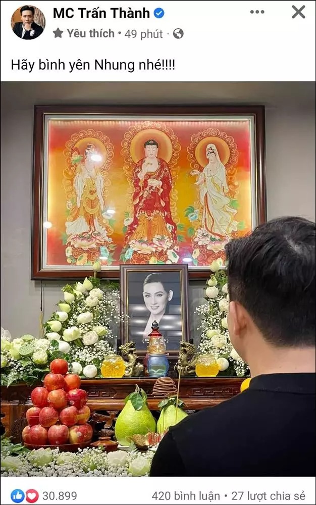 Trấn Thành day dứt khôn nguôi, bật ra hành động tưởng nhớ Phi Nhung sau lễ cúng thất cố ca sĩ 2 Trấn Thành day dứt khôn nguôi, bật ra hành động tưởng nhớ Phi Nhung sau lễ cúng thất cố ca sĩ 2