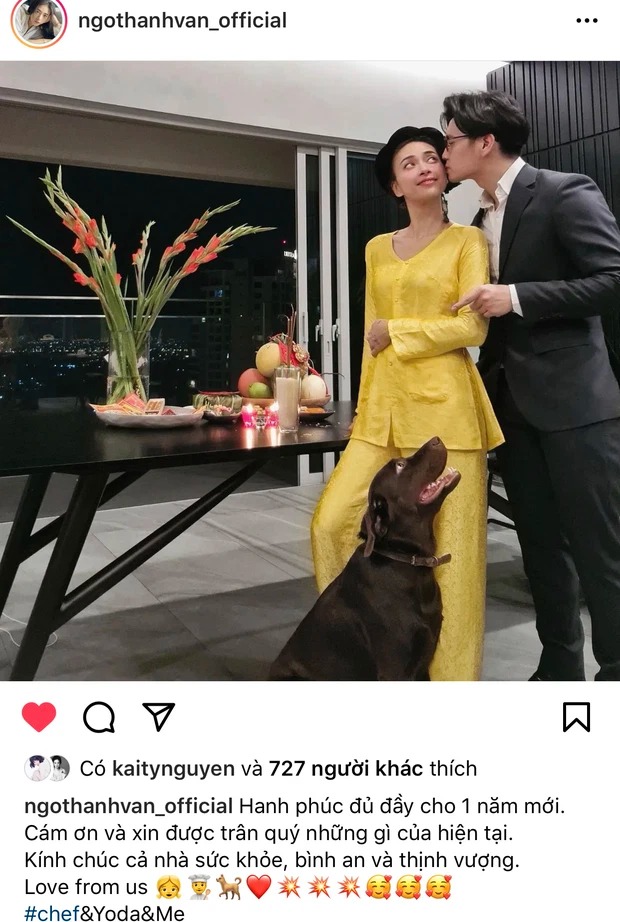 Ngô Thanh Vân và Huy Trần dành cho nhau nụ hôn ngọt ngào. Ảnh: IG Ngô Thanh Vân và Huy Trần dành cho nhau nụ hôn ngọt ngào. Ảnh: IG