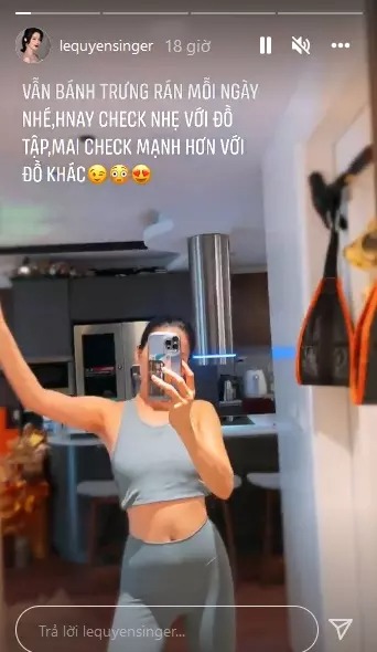 Lệ Quyên khoe nhẹ thân hình hậu 'thả phanh' ăn uống dịp Tết. Ảnh: IG