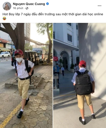 Cường Đôla cũng có động thái tương tự với Hồ Ngọc Hà trong ngày con trai trở lại trường học. Ảnh: FBNV Cường Đôla cũng có động thái tương tự với Hồ Ngọc Hà trong ngày con trai trở lại trường học. Ảnh: FBNV