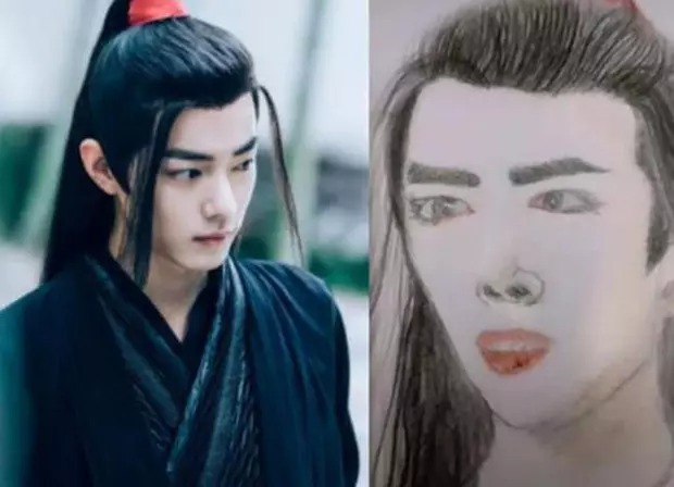 Dàn sao Hoa ngữ qua nét phác thảo của sinh viên mỹ thuật: Tiêu Chiến răng hô, Dương Mịch tựa U60 - Ảnh 1