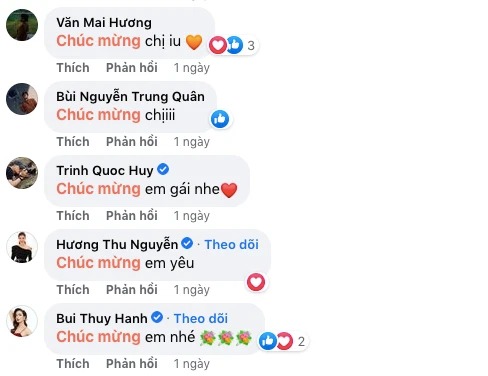 Loạt sao Việt lên tiếng chúc mừng Trương Hồ Phương Nga. Ảnh: FBNV Loạt sao Việt lên tiếng chúc mừng Trương Hồ Phương Nga. Ảnh: FBNV