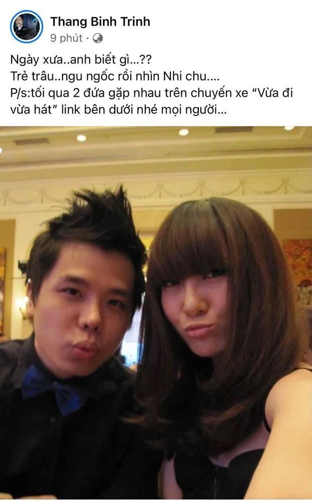 Trịnh Thăng Bình dù không tiết lộ về nick Yahoo của mình nhưng cũng khiến dân tình cười thích thú bởi hình ảnh nhuốm màu thời gian bên Yến Nhi. Ảnh: FBNV Trịnh Thăng Bình dù không tiết lộ về nick Yahoo của mình nhưng cũng khiến dân tình cười thích thú bởi hình ảnh nhuốm màu thời gian bên Yến Nhi. Ảnh: FBNV