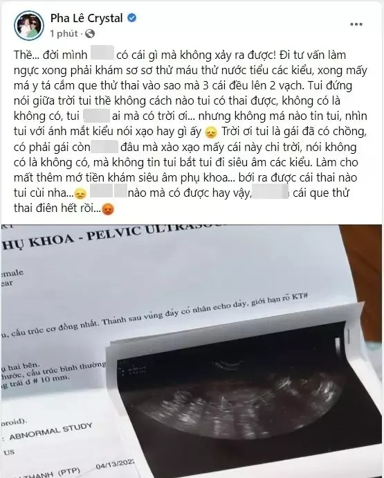 Chia sẻ đáng chú ý của Pha Lê mới đây. Ảnh: FBNV Chia sẻ đáng chú ý của Pha Lê mới đây. Ảnh: FBNV