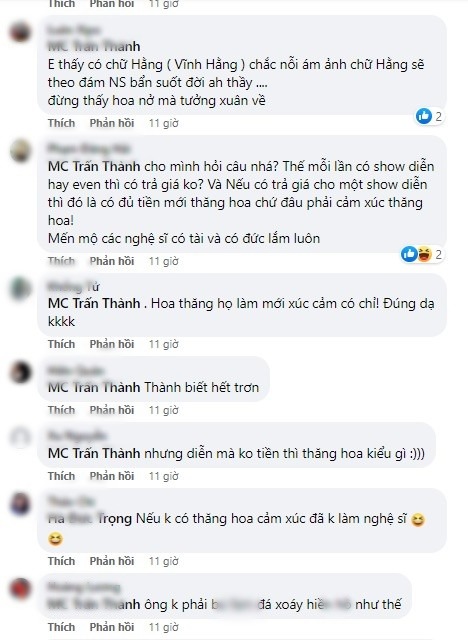 Nhiều lời bình luận mỉa mai hướng về phía nam MC. Ảnh: FB Nhiều lời bình luận mỉa mai hướng về phía nam MC. Ảnh: FB