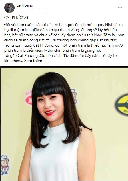 Lê Hoàng 'bóc phốt' con người thật của Cát Phượng. Ảnh: Internet Lê Hoàng 'bóc phốt' con người thật của Cát Phượng. Ảnh: Internet