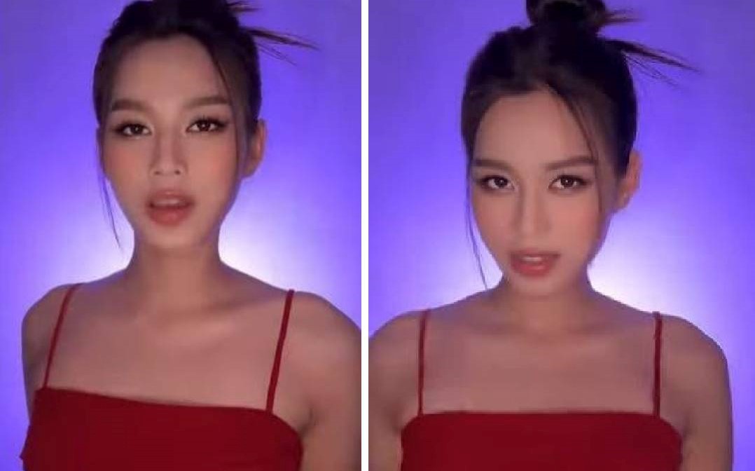 Đỗ Thị Hà bỗng chốc biến hóa khoe nhan sắc xinh đẹp. Ảnh: Chụp màn hình