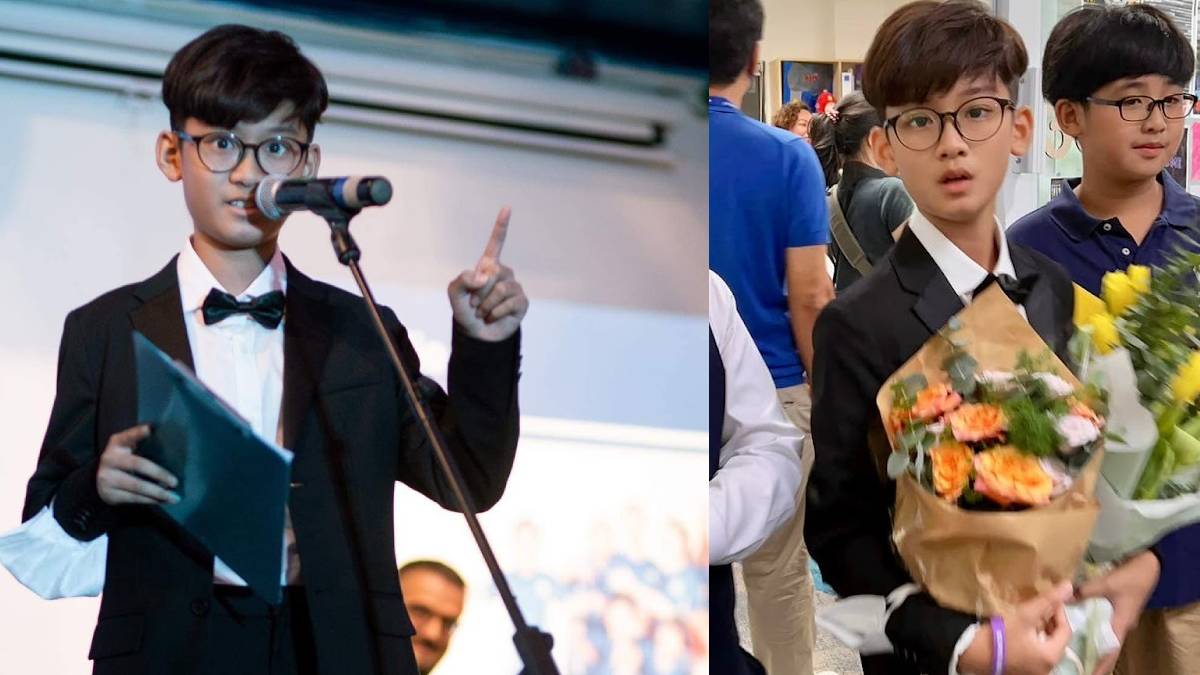 Con trai Lệ Quyên và Đức Huy cực bảnh bao trong ngày tốt nghiệp. Ảnh: FBNV