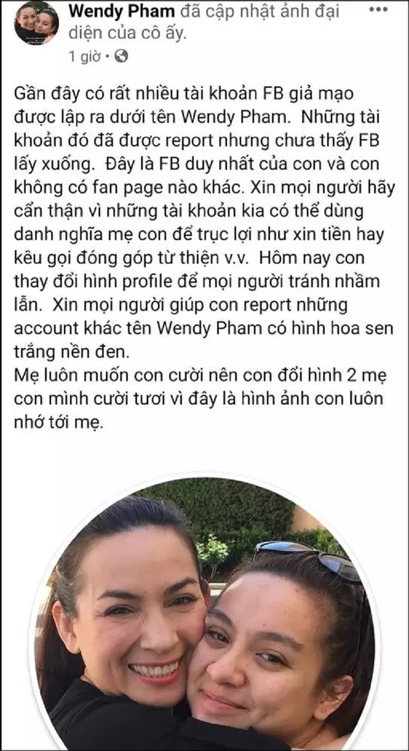 Wendy từng cảnh báo về tình trạng tài khoản bị giả mạo Wendy từng cảnh báo về tình trạng tài khoản bị giả mạo