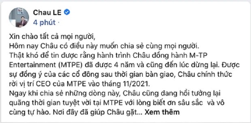 Thư chia tay của nam CEO (Ảnh chụp màn hình) Thư chia tay của nam CEO (Ảnh chụp màn hình)