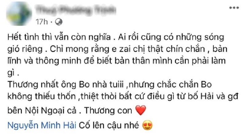 Chia sẻ của người nhà bạn trai cũ Hòa Minzy Chia sẻ của người nhà bạn trai cũ Hòa Minzy