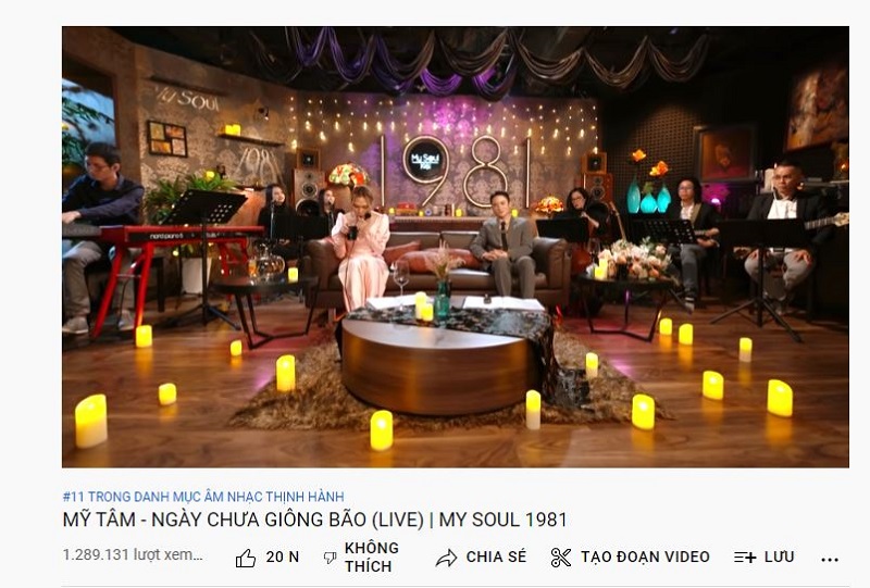 Ca khúc Ngày chưa giông bão hiện giữ vị trí #11 trong top trending Youtube (Ảnh chụp màn hình) Ca khúc Ngày chưa giông bão hiện giữ vị trí #11 trong top trending Youtube (Ảnh chụp màn hình)