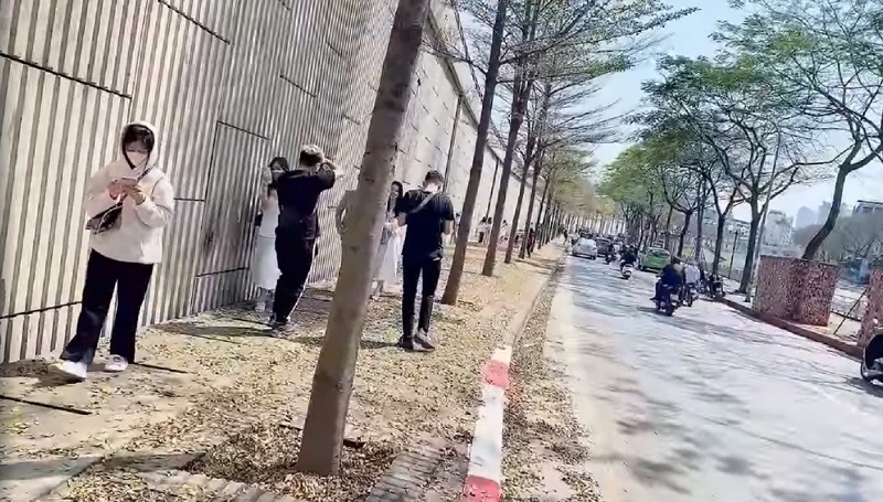 Hình ảnh được ghi lại thực tế cho thấy khung cảnh xác xơ, rất có thể lá đã rụng gần hết và trời nắng nên không còn nguyên hiện trạng nên thơ như ban đầu Hình ảnh được ghi lại thực tế cho thấy khung cảnh xác xơ, rất có thể lá đã rụng gần hết và trời nắng nên không còn nguyên hiện trạng nên thơ như ban đầu