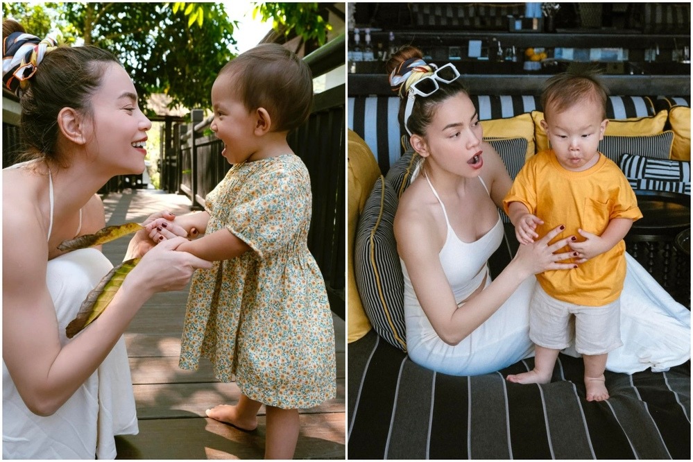 Khi mẹ vắng nhà, Lisa ra dáng chị ba chăm em Leon cực khéo - Ảnh 4