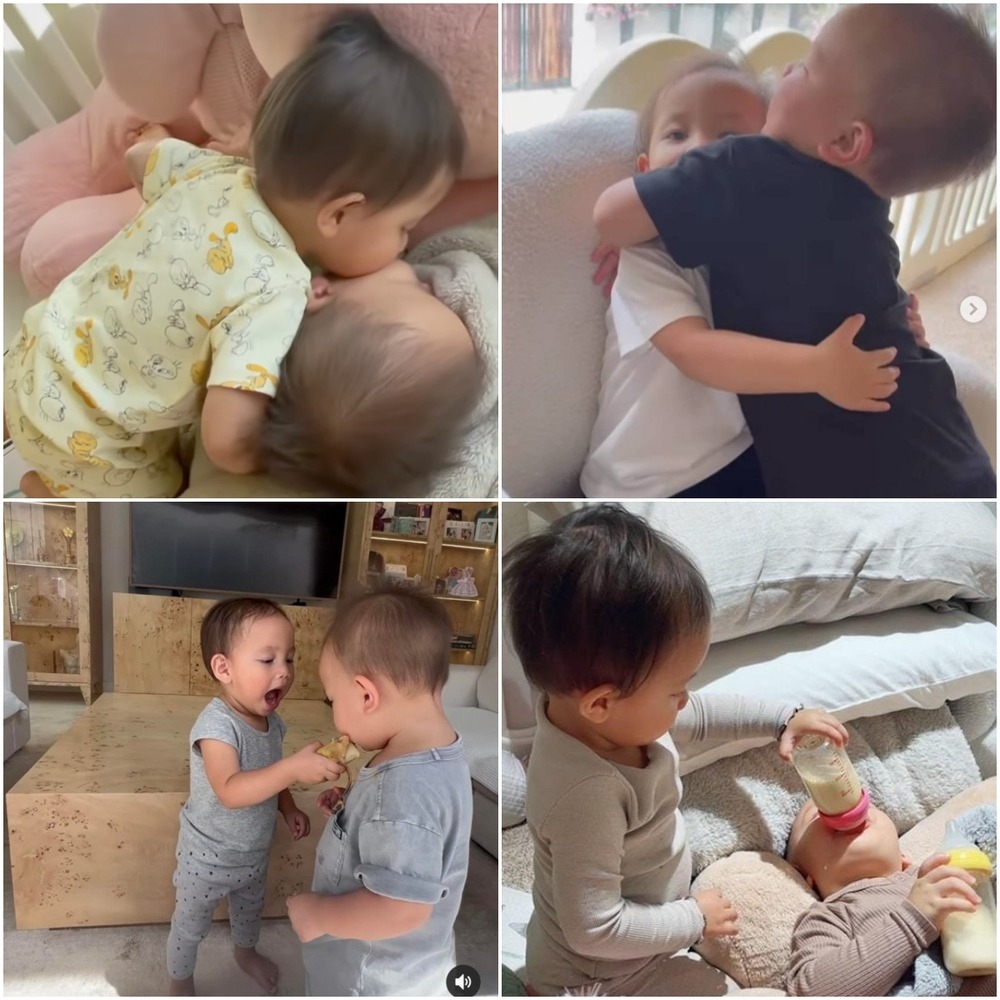 Khi mẹ vắng nhà, Lisa ra dáng chị ba chăm em Leon cực khéo - Ảnh 3