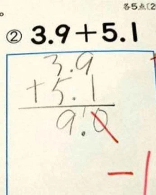 Tranh cãi bài toán 3,9 + 5,1 = 9,0 bị cô giáo gạch sai, Bộ Giáo dục vào cuộc