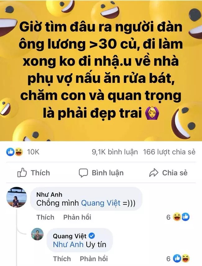 Bình luận của vợ chồng BTV Quang Việt