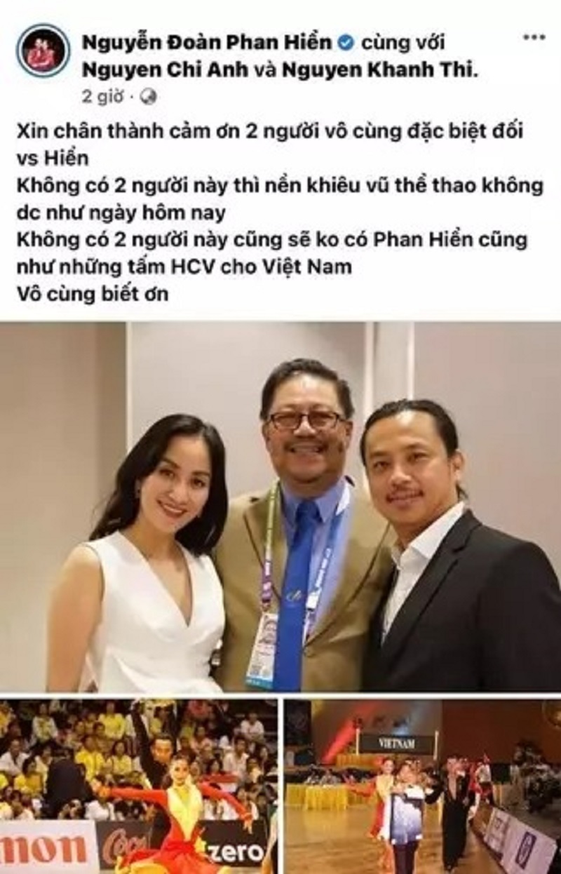 Chia sẻ của Phan Hiển cảm kích bà xã và đàn anh Chí Anh Chia sẻ của Phan Hiển cảm kích bà xã và đàn anh Chí Anh