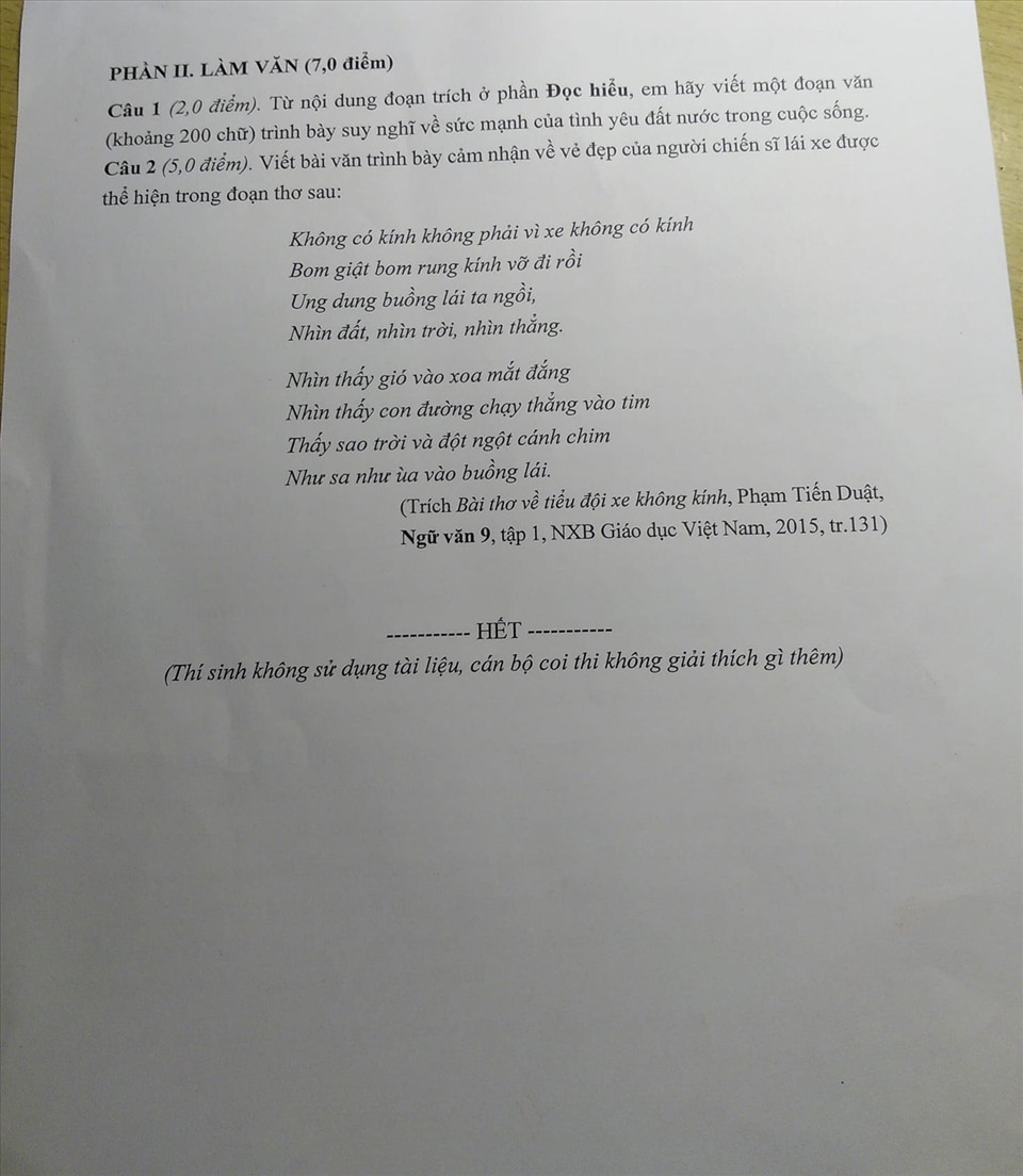 Đề thi môn Ngữ Văn kỳ thi vào lớp 10 năm 2022 TP. Hải Phòng chính xác nhất trang 2