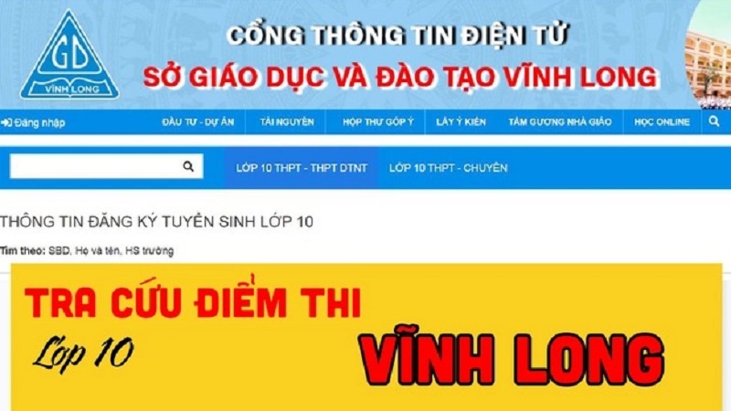 Tra cứu điểm thi tuyển sinh vào lớp 10 tỉnh Vĩnh Long năm 2022 nhanh nhất, chính xác nhất - Ảnh 1 Tra cứu điểm thi tuyển sinh vào lớp 10 tỉnh Vĩnh Long năm 2022 nhanh nhất, chính xác nhất - Ảnh 1