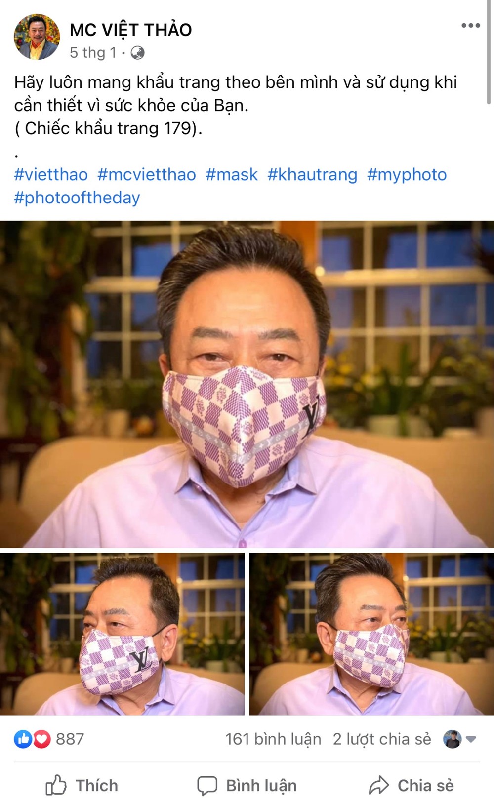 MC Việt Thảo. Ảnh: FBNVBài viết gần nhất của nam MC đã hơn nửa tháng trước. (Ảnh: Chụp màn hình)