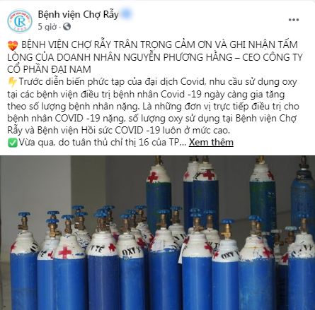 Bà Phương Hằng không hứa suông, ‘cẩu’ nhà máy oxy chở thẳng cho bệnh viện ‘kêu cứu’ 2 Bà Phương Hằng không hứa suông, ‘cẩu’ nhà máy oxy chở thẳng cho bệnh viện ‘kêu cứu’ 2