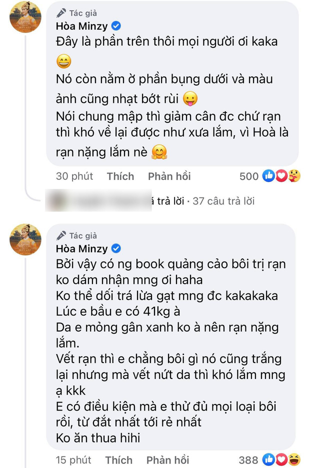 Hoà Minzy đăng tải bụng bầu bé Bo ‘chằng chịt’ thâm đen, ai làm mẹ mới hiểu sự hi sinh này 4 Hoà Minzy đăng tải bụng bầu bé Bo ‘chằng chịt’ thâm đen, ai làm mẹ mới hiểu sự hi sinh này 4