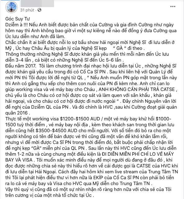 Ông bầu công khai toàn bộ cát-sê Hồ Văn Cường, xin lỗi Phi Nhung khiến CĐM ngỡ ngàng 5 Ông bầu công khai toàn bộ cát-sê Hồ Văn Cường, xin lỗi Phi Nhung khiến CĐM ngỡ ngàng 5