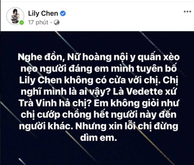 Lily Chen ‘gọi tên’ nữ hoàng nội y gốc Trà Vinh: ‘Mượn’ chồng hết người này đến người khác 1
