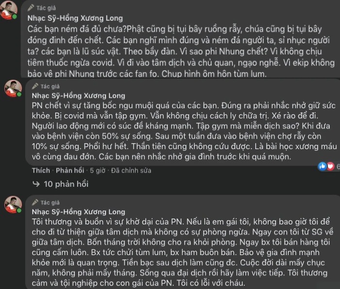 Hồng Xương Long ‘vỗ mặt’ fan Phi Nhung 'sống bầy đàn', công khai lí do kh.iển nữ ca sĩ ᑫᑌᗩ đờɩ 3