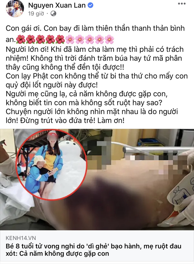 Siêu mẫu Xuân Lan bày tỏ sự cay đắng với thái độ làm cha mẹ không có trách nhiệm. Ảnh: chụp màn hình Siêu mẫu Xuân Lan bày tỏ sự cay đắng với thái độ làm cha mẹ không có trách nhiệm. Ảnh: chụp màn hình