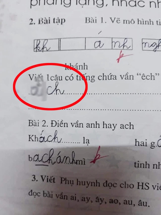 GV yêu cầu đặt từ chứa vần ‘êch’, bé gái trả lời khiến người lớn thảng thốt: Ai đã dạy? 2