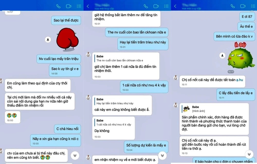 Ba lần đầu, chị Lương được nhân viên 'Shopee giả' thanh toán đầy đủ, hoàn trả cả gốc và lãi như cam kết, lãi được vài trăm nghìn.