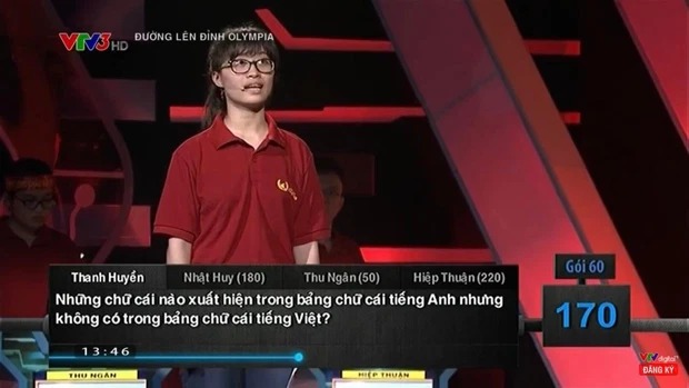 Câu hỏi Olympia: Chữ cái nào có trong bảng chữ cái tiếng Anh nhưng không có trong tiếng Việt? 1