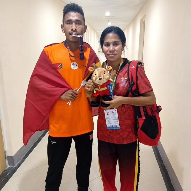 Felisberto ăn mừng chiếc huy chương Bạc SEA Games 31 Felisberto ăn mừng chiếc huy chương Bạc SEA Games 31