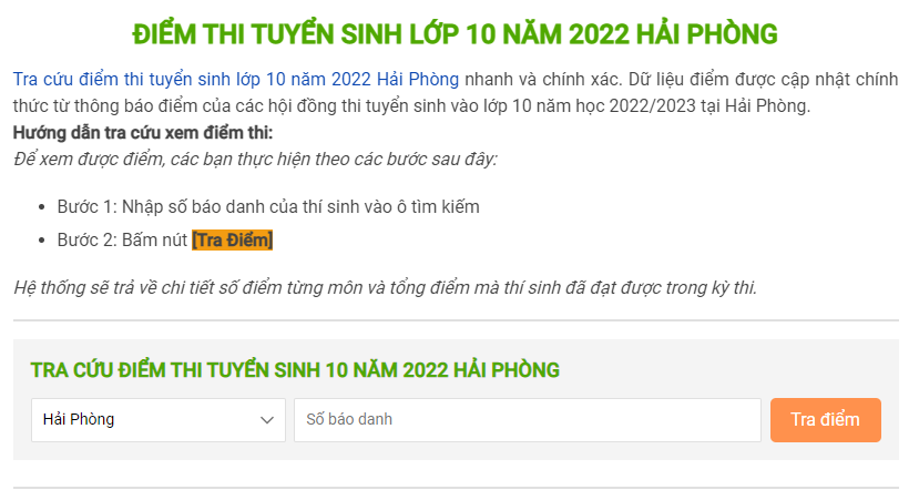 Cách tra cứu điểm thi THPT Quốc gia 2022 Hải Phòng chính xác nhất