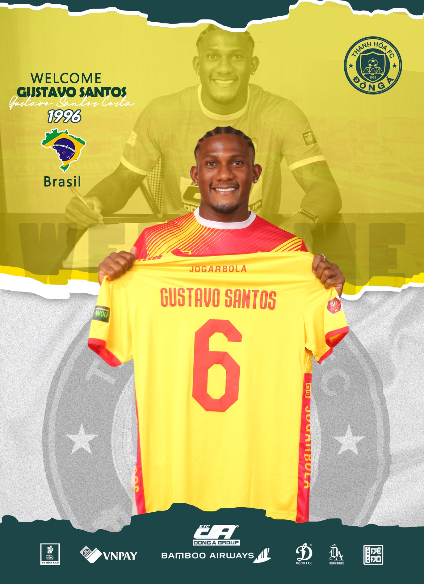 CLB Thanh Hóa ký hợp đồng với tiền đạo Gustavo Santos. Ảnh: CLB Thanh Hóa