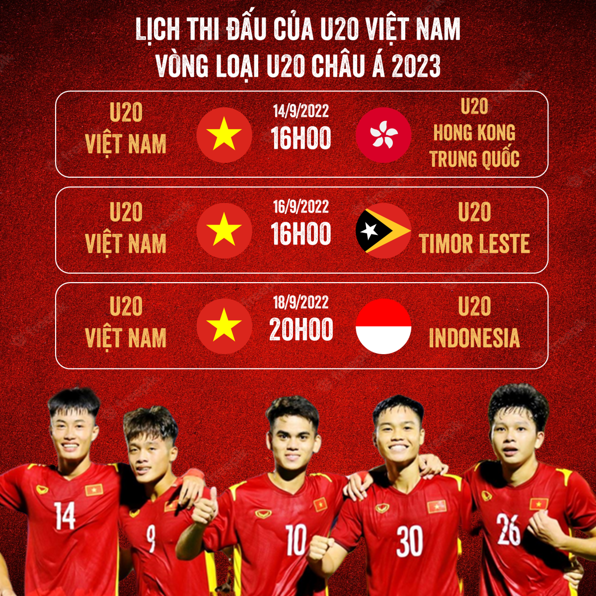 NHM Việt Nam nhận tin vui từ vòng loại U20 châu Á 2023