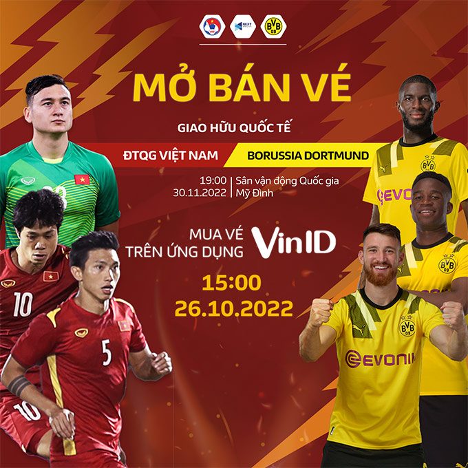 Vé xem ĐT Việt Nam đấu giao hữu với Dortmund sẽ được bán qua hình thức trực tuyến. Ảnh: Internet Vé xem ĐT Việt Nam đấu giao hữu với Dortmund sẽ được bán qua hình thức trực tuyến. Ảnh: Internet
