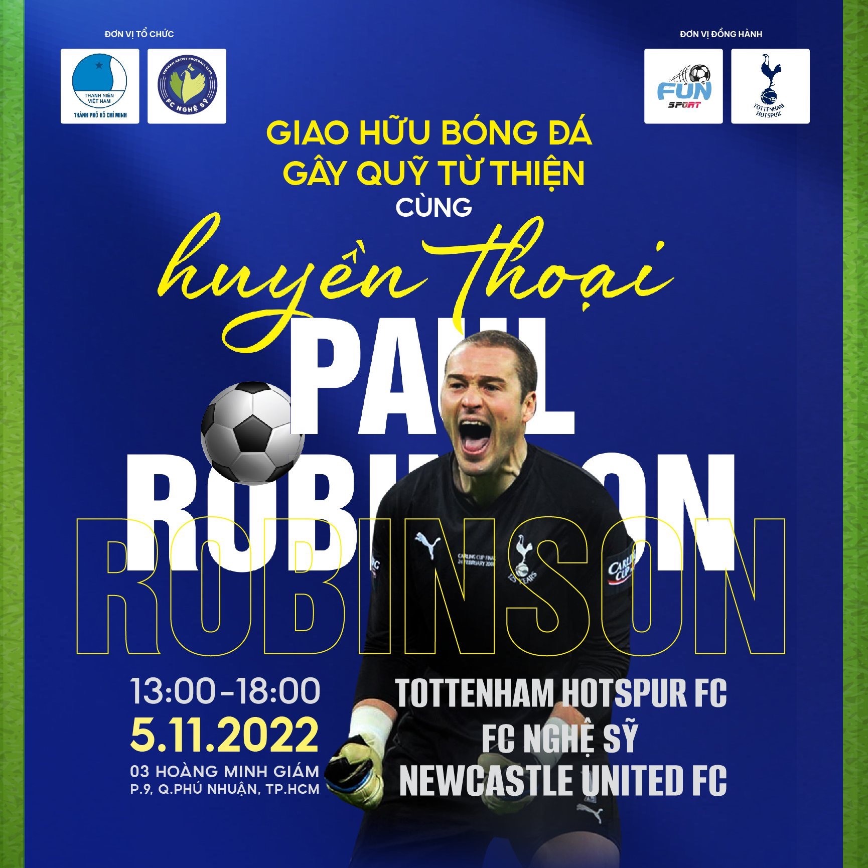 Paul Robinson sẽ tham dự trận giao hữu gây quỹ từ thiện vào 5/11. Ảnh: Internet