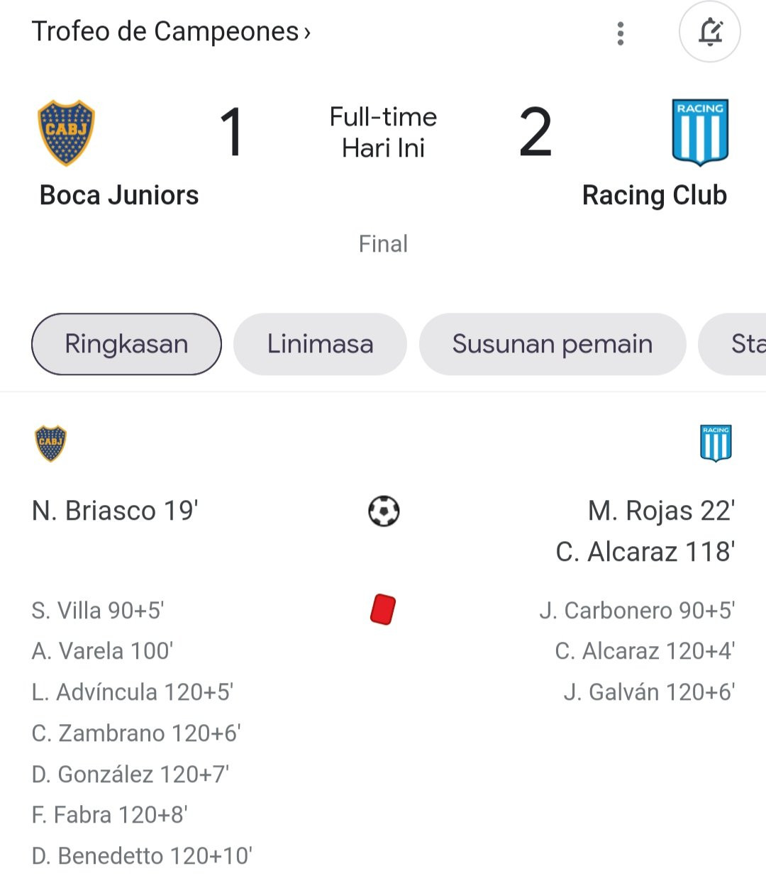 Xuất hiện 'cơn mưa' thẻ đỏ ở trận Siêu Cup Argentina - Ảnh 1