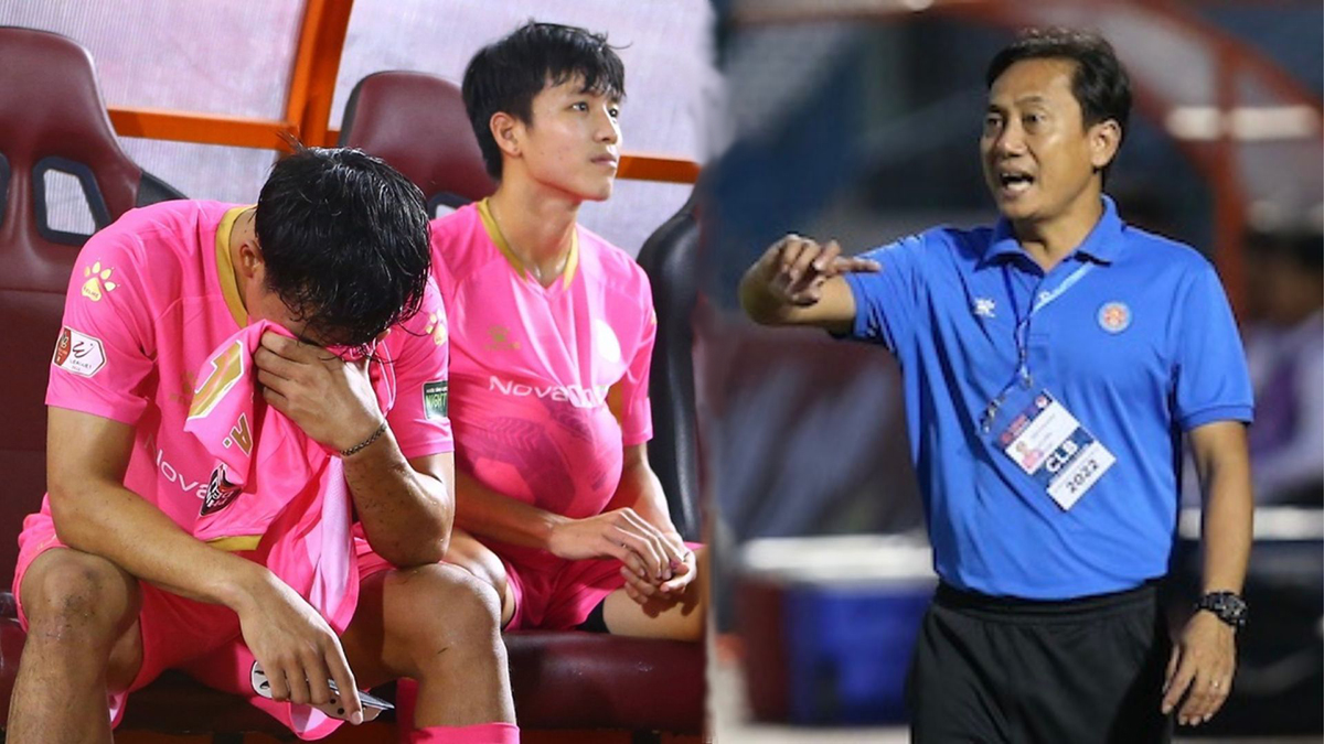 Sài Gòn FC chính thức xuống hạng, HLV Phùng Thanh Phương bật khóc. Ảnh: Internet