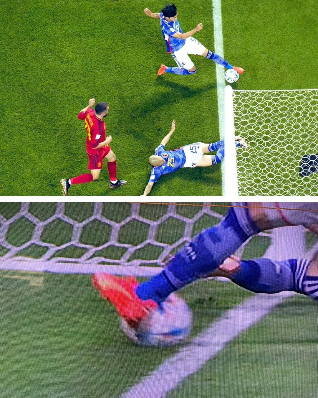 Tại sao Nhật Bản được công nhận bàn thắng đã ra ngoài đường biên? - Ảnh 4