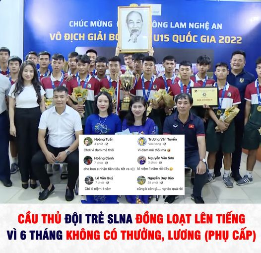 Cầu thủ trẻ SLNA nhận lương 1,5 triệu nhưng bị nợ đến nửa năm - Ảnh 1