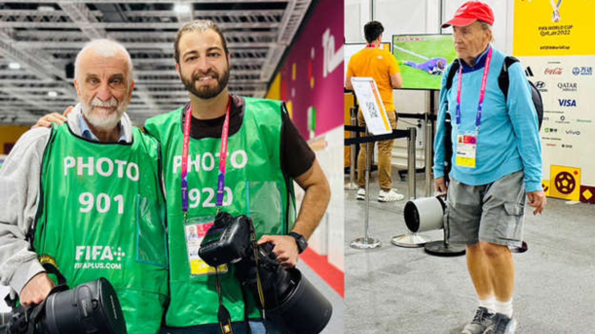 Ông Giuliano (trái) đã tác nghiệp tại 14 kỳ World Cup. Ảnh: Internet