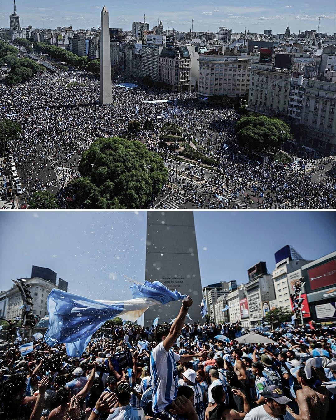 ẢNH: Hàng triệu người Argentina bất chấp nguy hiểm, đổ ra đường ăn mừng chức vô địch World Cup - Ảnh 4 ẢNH: Hàng triệu người Argentina bất chấp nguy hiểm, đổ ra đường ăn mừng chức vô địch World Cup - Ảnh 4