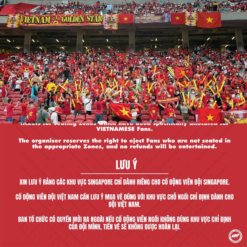 LĐBĐ Singapore ra thông báo đặc biệt trên trang chủ. Ảnh: Internet