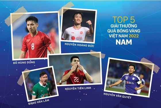 Top 5 QBV Việt Nam 2022 vắng bóng Quang Hải, Văn Hậu. Ảnh: BTC Top 5 QBV Việt Nam 2022 vắng bóng Quang Hải, Văn Hậu. Ảnh: BTC