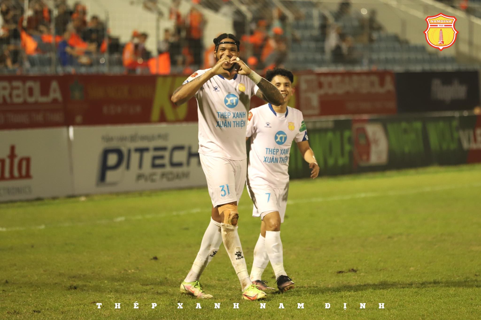 Dominic Vinicius đã giúp CLB Nam Định có chiến thắng thứ 2 liên tiếp tại V-League 2023. Ảnh: CLB Nam Định